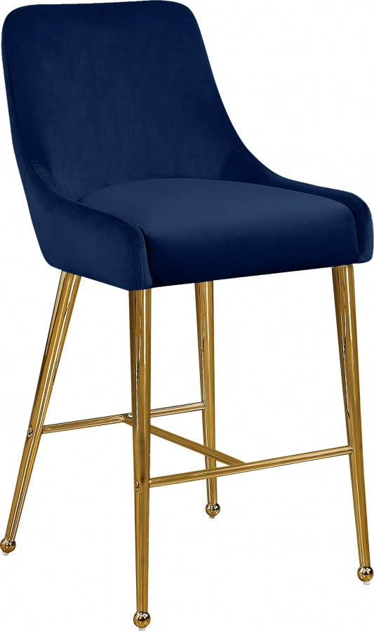 Owen Blue Velvet Counter Stool, Set of 2 from Meridian - Luna Furniture