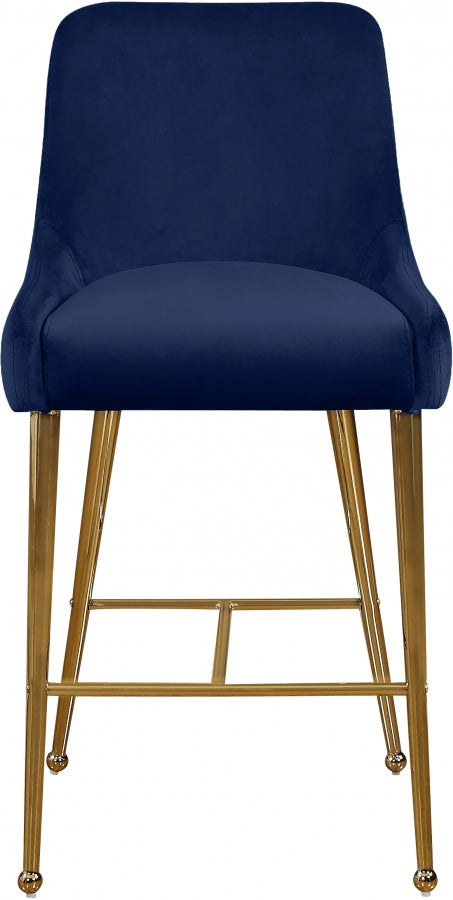 Owen Blue Velvet Counter Stool, Set of 2 from Meridian - Luna Furniture