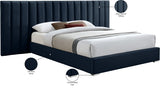 Pablo Blue Velvet King Bed from Meridian - Luna Furniture