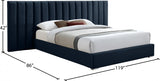 Pablo Blue Velvet King Bed from Meridian - Luna Furniture