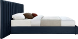 Pablo Blue Velvet King Bed from Meridian - Luna Furniture