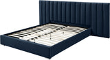 Pablo Blue Velvet King Bed from Meridian - Luna Furniture