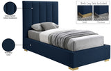 Pierce Blue Linen Textured Twin Bed from Meridian - Luna Furniture