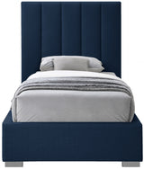 Pierce Blue Linen Textured Twin Bed from Meridian - Luna Furniture