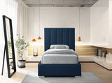 Pierce Blue Linen Textured Twin Bed from Meridian - Luna Furniture