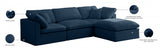 Plush Blue Velvet Standard Modular Down Filled Cloud-Like Comfort Overstuffed Reversible Sectional from Meridian - Luna Furniture