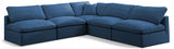 Plush Blue Velvet Standard Modular Down Filled Cloud-Like Comfort Overstuffed Reversible Sectional from Meridian - Luna Furniture