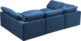 Plush Blue Velvet Standard Modular Down Filled Cloud-Like Comfort Overstuffed Reversible Sectional from Meridian - Luna Furniture