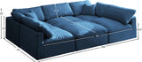 Plush Blue Velvet Standard Modular Down Filled Cloud-Like Comfort Overstuffed Reversible Sectional from Meridian - Luna Furniture