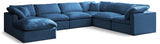 Plush Blue Velvet Standard Modular Down Filled Cloud-Like Comfort Overstuffed Reversible Sectional from Meridian - Luna Furniture