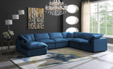 Plush Blue Velvet Standard Modular Down Filled Cloud-Like Comfort Overstuffed Reversible Sectional from Meridian - Luna Furniture