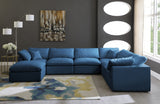 Plush Blue Velvet Standard Modular Down Filled Cloud-Like Comfort Overstuffed Reversible Sectional from Meridian - Luna Furniture