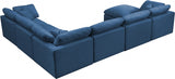 Plush Blue Velvet Standard Modular Down Filled Cloud-Like Comfort Overstuffed Reversible Sectional from Meridian - Luna Furniture