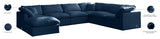 Plush Blue Velvet Standard Modular Down Filled Cloud-Like Comfort Overstuffed Reversible Sectional from Meridian - Luna Furniture