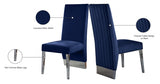 Porsha Blue Velvet Dining Chair, Set of 2 from Meridian - Luna Furniture