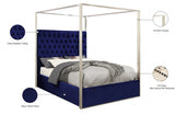 Porter Blue Velvet Queen Bed from Meridian - Luna Furniture