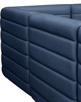 Quincy Blue Velvet Modular Cloud-Like Comfort Armless Chair from Meridian - Luna Furniture