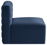 Quincy Blue Velvet Modular Cloud-Like Comfort Armless Chair from Meridian - Luna Furniture