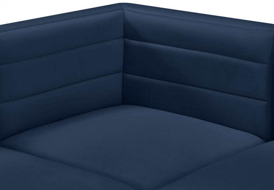 Quincy Blue Velvet Modular Cloud-Like Comfort Armless Chair from Meridian - Luna Furniture