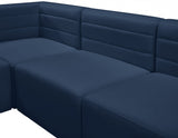 Quincy Blue Velvet Modular Cloud-Like Comfort Sectional from Meridian - Luna Furniture