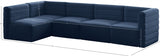 Quincy Blue Velvet Modular Cloud-Like Comfort Sectional from Meridian - Luna Furniture