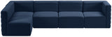 Quincy Blue Velvet Modular Cloud-Like Comfort Sectional from Meridian - Luna Furniture