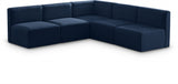 Quincy Blue Velvet Modular Cloud-Like Comfort Sectional from Meridian - Luna Furniture