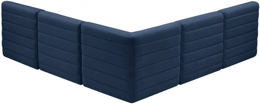 Quincy Blue Velvet Modular Cloud-Like Comfort Sectional from Meridian - Luna Furniture