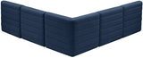 Quincy Blue Velvet Modular Cloud-Like Comfort Sectional from Meridian - Luna Furniture