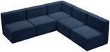 Quincy Blue Velvet Modular Cloud-Like Comfort Sectional from Meridian - Luna Furniture