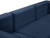 Quincy Blue Velvet Modular Cloud-Like Comfort Sectional from Meridian - Luna Furniture