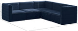 Quincy Blue Velvet Modular Cloud-Like Comfort Sectional from Meridian - Luna Furniture