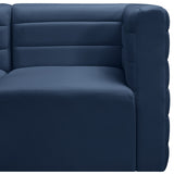 Quincy Blue Velvet Modular Cloud-Like Comfort Sectional from Meridian - Luna Furniture