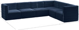 Quincy Blue Velvet Modular Cloud-Like Comfort Sectional from Meridian - Luna Furniture