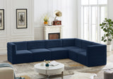 Quincy Blue Velvet Modular Cloud-Like Comfort Sectional from Meridian - Luna Furniture