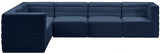 Quincy Blue Velvet Modular Cloud-Like Comfort Sectional from Meridian - Luna Furniture