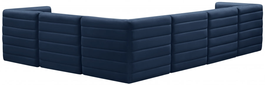 Quincy Blue Velvet Modular Cloud-Like Comfort Sectional from Meridian - Luna Furniture