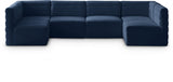 Quincy Blue Velvet Modular Cloud-Like Comfort Sectional from Meridian - Luna Furniture