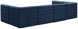 Quincy Blue Velvet Modular Cloud-Like Comfort Sectional from Meridian - Luna Furniture