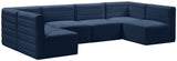 Quincy Blue Velvet Modular Cloud-Like Comfort Sectional from Meridian - Luna Furniture