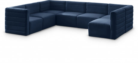 Quincy Blue Velvet Modular Cloud-Like Comfort Sectional from Meridian - Luna Furniture