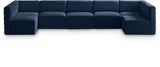 Quincy Blue Velvet Modular Cloud-Like Comfort Sectional from Meridian - Luna Furniture