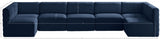 Quincy Blue Velvet Modular Cloud-Like Comfort Sectional from Meridian - Luna Furniture