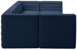 Quincy Blue Velvet Modular Cloud-Like Comfort Sectional from Meridian - Luna Furniture