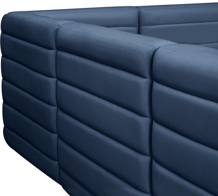 Quincy Blue Velvet Modular Cloud-Like Comfort Sectional from Meridian - Luna Furniture