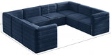 Quincy Blue Velvet Modular Cloud-Like Comfort Sectional from Meridian - Luna Furniture