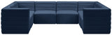 Quincy Blue Velvet Modular Cloud-Like Comfort Sectional from Meridian - Luna Furniture