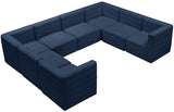 Quincy Blue Velvet Modular Cloud-Like Comfort Sectional from Meridian - Luna Furniture