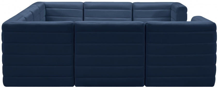 Quincy Blue Velvet Modular Cloud-Like Comfort Sectional from Meridian - Luna Furniture