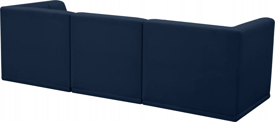 Relax Blue Velvet Modular 98" Sofa from Meridian - Luna Furniture